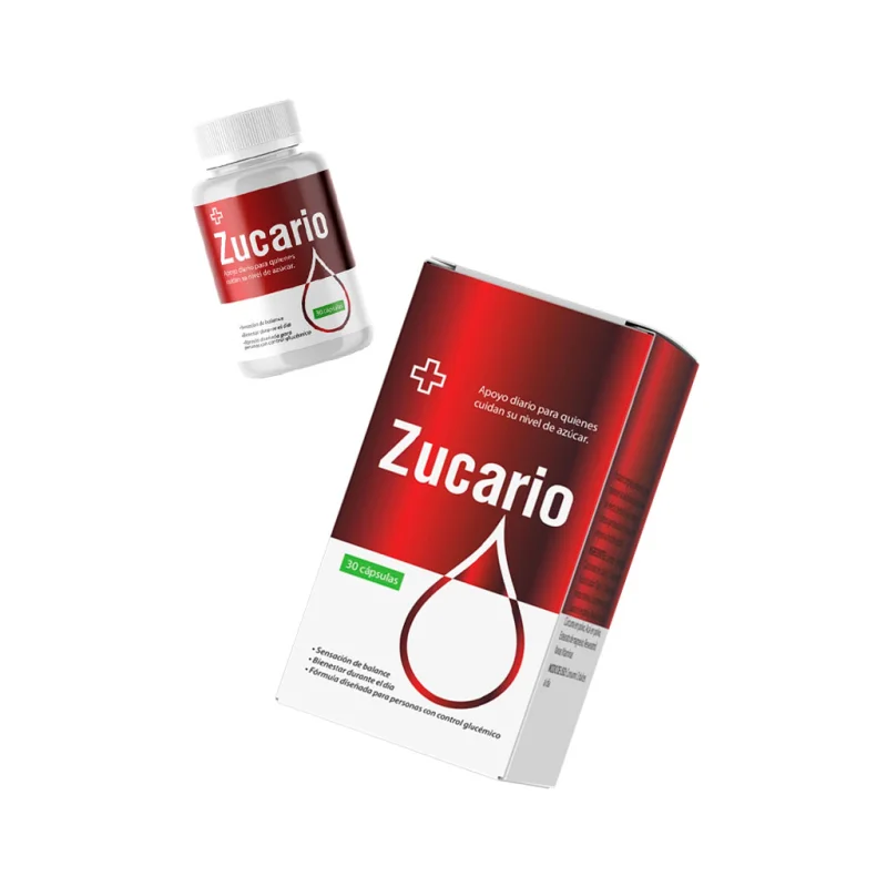 Zucario — frasco y caja juntos, presentación completa